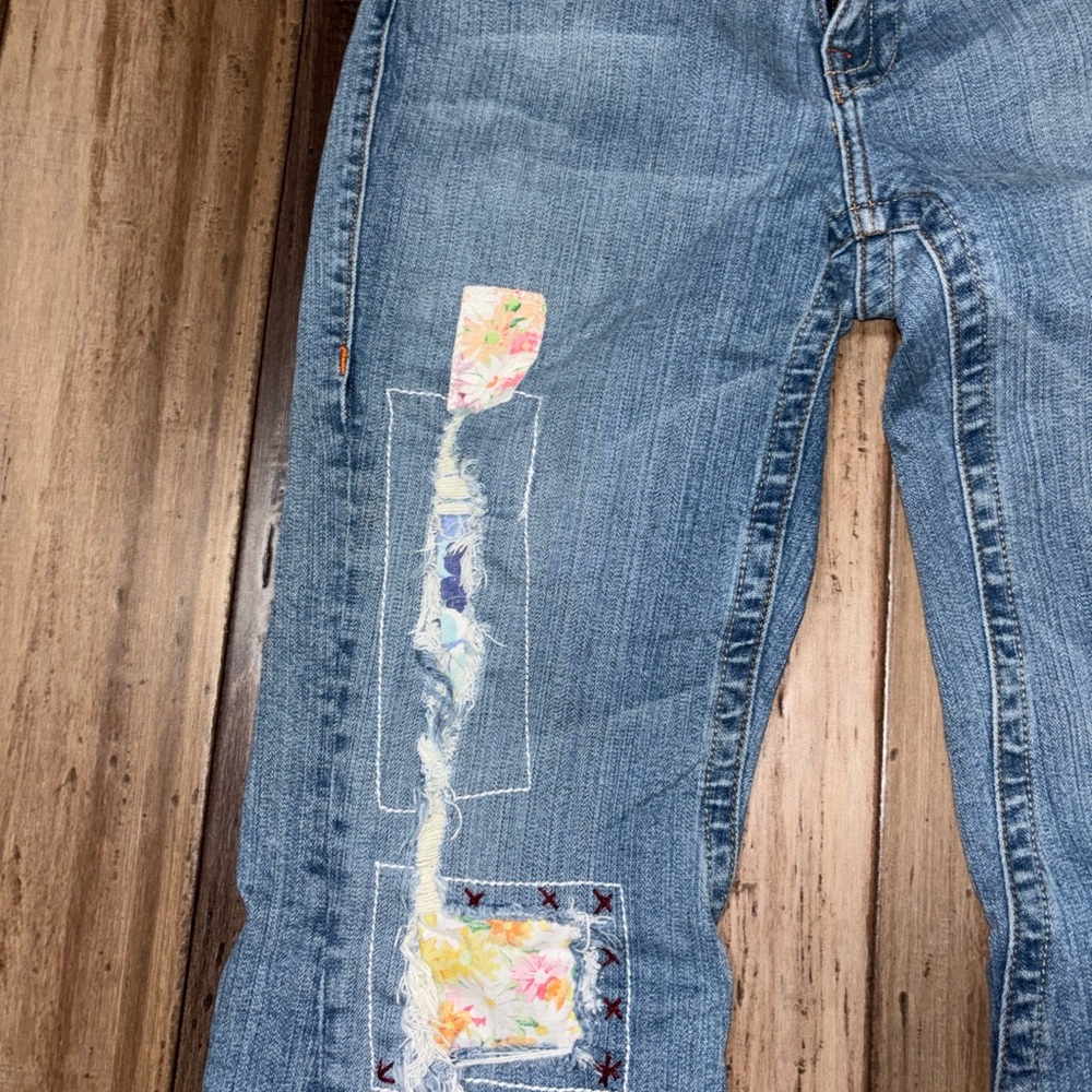 Vigoss Blue Flare Jeans with Colorful Patchwork - Picture 2 of 4